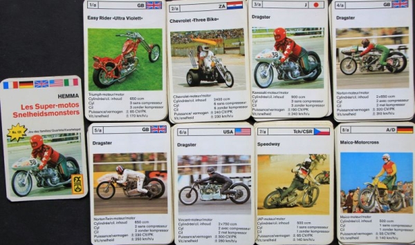Schmid Spiele "Supermotos" 1978 Motorbike-Cardgame (6518)